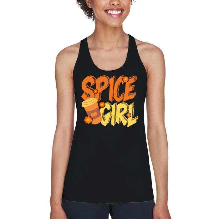 Spice Girl Pumpkin Coffee Lover Fall Women's Racerback Tank