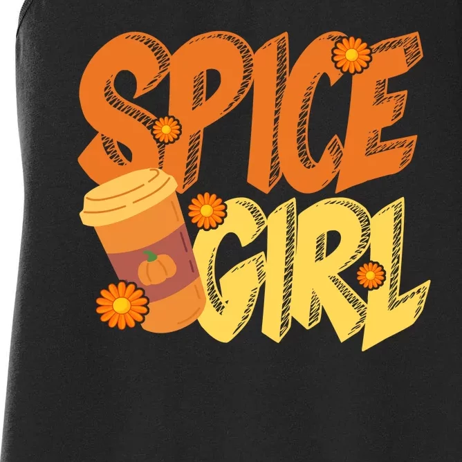 Spice Girl Pumpkin Coffee Lover Fall Women's Racerback Tank