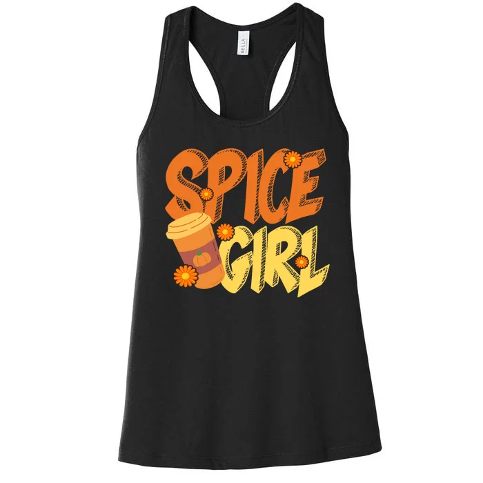 Spice Girl Pumpkin Coffee Lover Fall Women's Racerback Tank