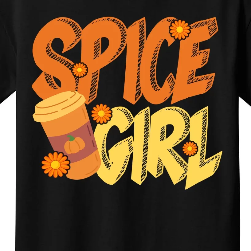 Spice Girl Pumpkin Coffee Lover Fall Kids T-Shirt