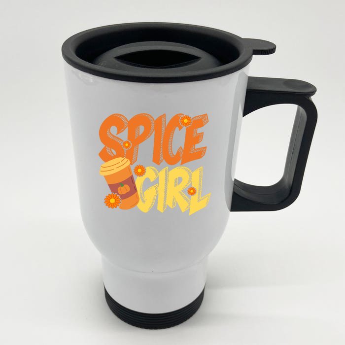 Spice Girl Pumpkin Coffee Lover Fall Front & Back Stainless Steel Travel Mug