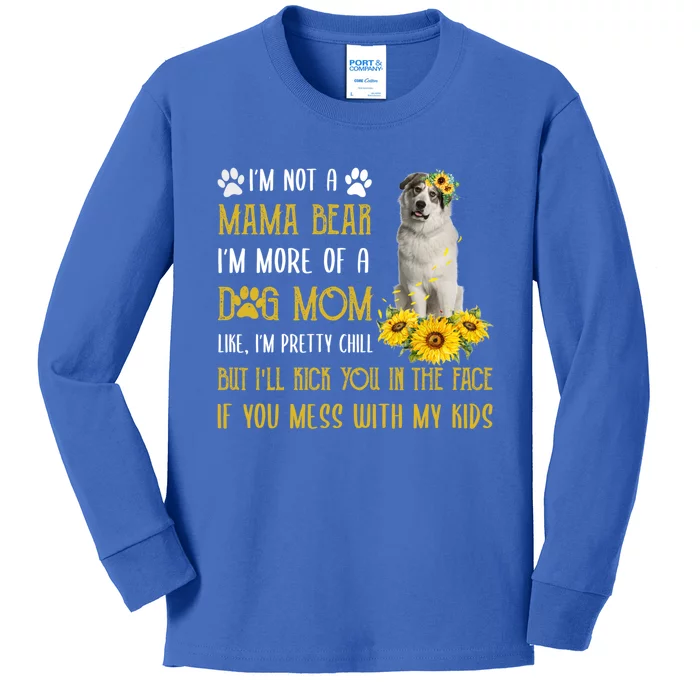 Sunflower Great Pyrenees Mom Mothers Day Dog Mom Gift Kids Long Sleeve Shirt