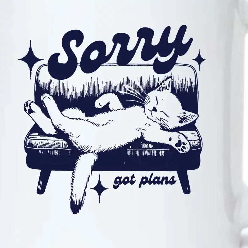 Sorry Got Plans Retro Graphic Black Color Changing Mug