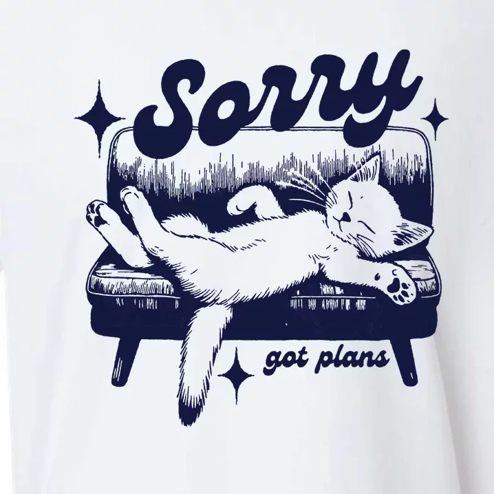 Sorry Got Plans Retro Graphic Sueded Cloud Jersey T-Shirt