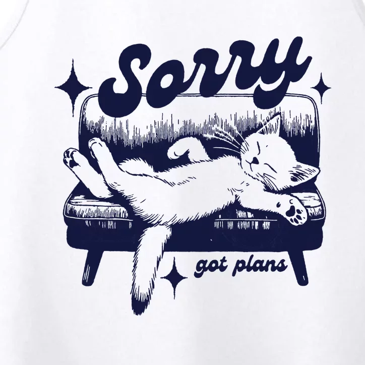 Sorry Got Plans Retro Graphic Performance Tank