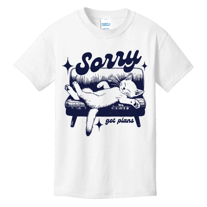 Sorry Got Plans Retro Graphic Kids T-Shirt