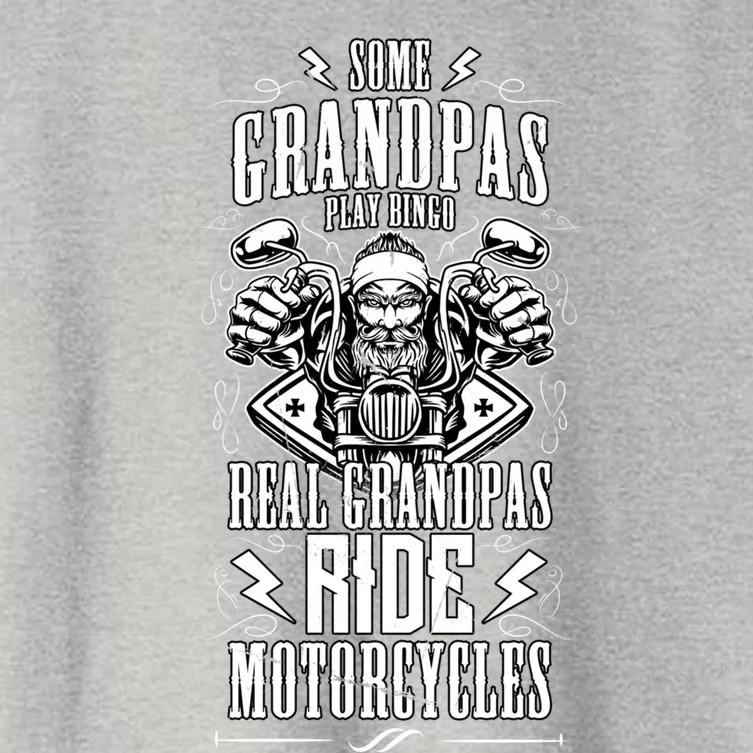 Some Grandpas Play Bingo Real Grandpas Ride Motorcycles Gift Women's Crop Top Tee