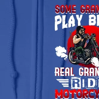 Some Grandpas Plays Bingo Real Grandpa Ride Motorcycles Cute Gift Full Zip Hoodie