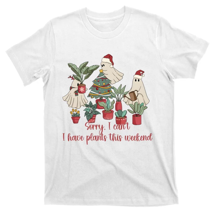 Santa Ghost Plant Christmas Plant Lady T-Shirt