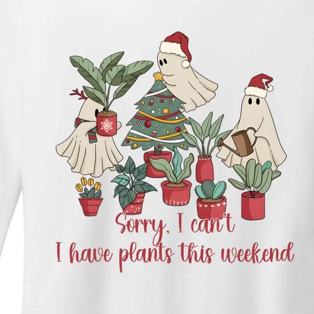 Santa Ghost Plant Christmas Plant Lady Womens CVC Long Sleeve Shirt