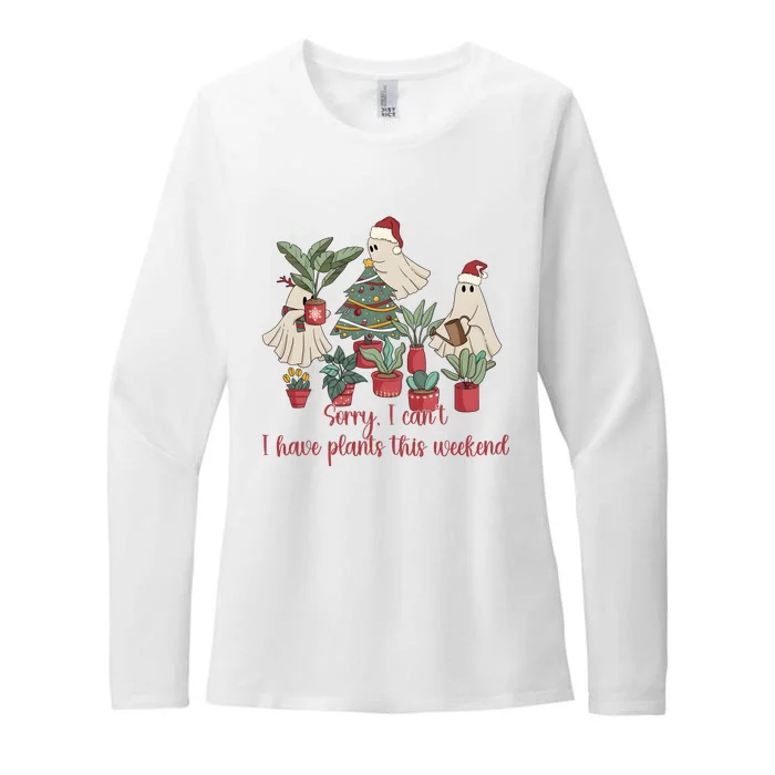 Santa Ghost Plant Christmas Plant Lady Womens CVC Long Sleeve Shirt