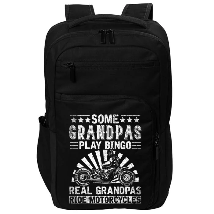 Some Grandpas Play Bingo Cool Grandpa Drive Motorcycle Funny Gift Impact Tech Backpack