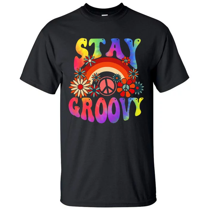 Stay Groovy Peace Sign Love 60s 70s Tie Dye Hippie Halloween Tall T-Shirt