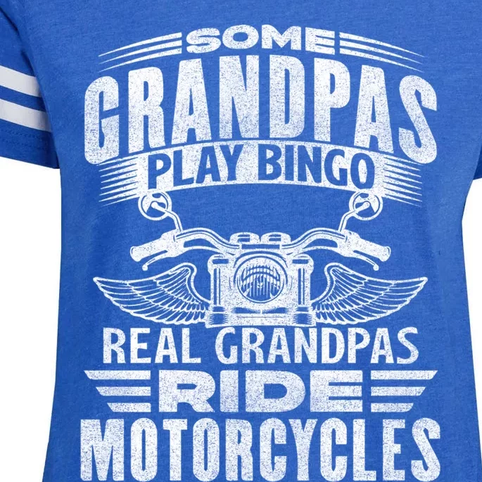 Some Grandpas Play Bingo Real Grandpas Ride Motorcycle Biker Gift Enza Ladies Jersey Football T-Shirt