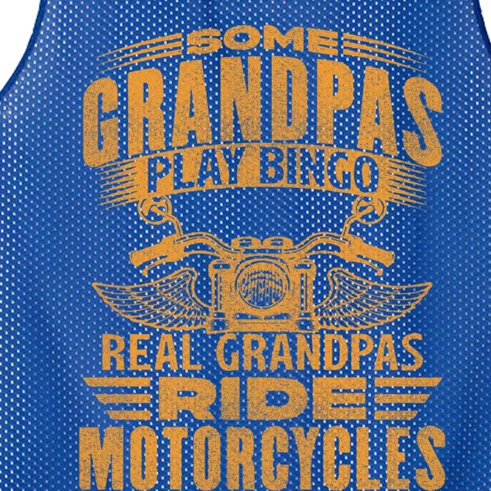 Some Grandpas Play Bingo Real Grandpas Ride Motorcycle Biker Great Gift Mesh Reversible Basketball Jersey Tank