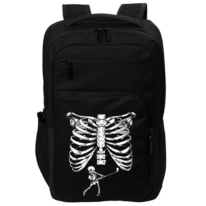 Skeleton Golf Pregnancy Halloween Golfing Golfer Impact Tech Backpack