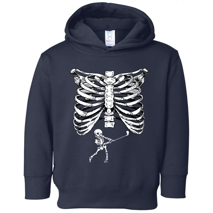 Skeleton Golf Pregnancy Halloween Golfing Golfer Toddler Hoodie