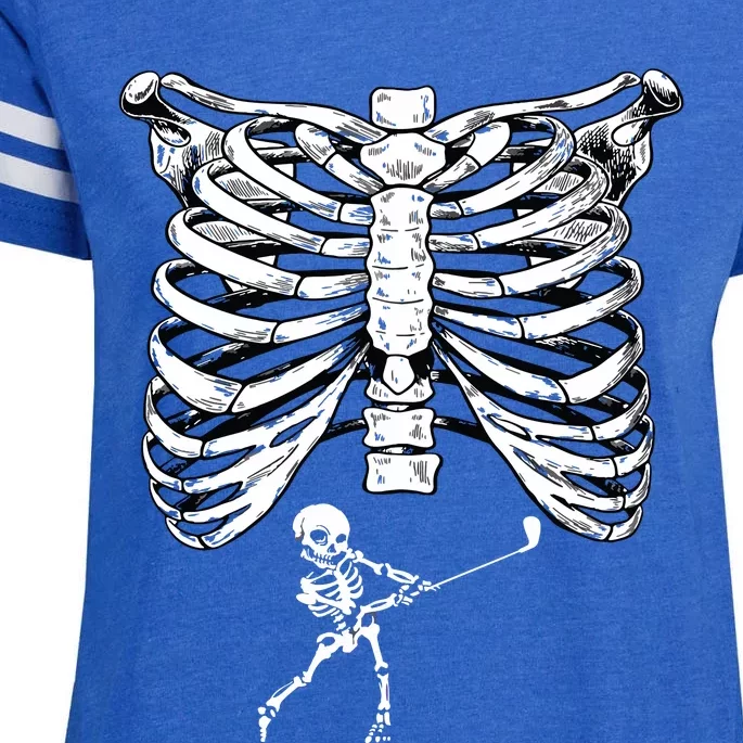 Skeleton Golf Pregnancy Halloween Golfing Golfer Enza Ladies Jersey Football T-Shirt