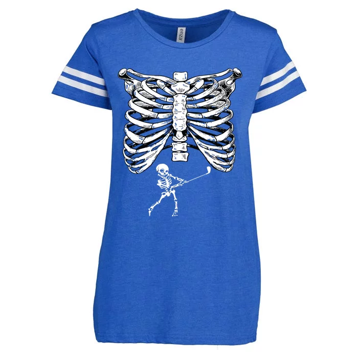 Skeleton Golf Pregnancy Halloween Golfing Golfer Enza Ladies Jersey Football T-Shirt