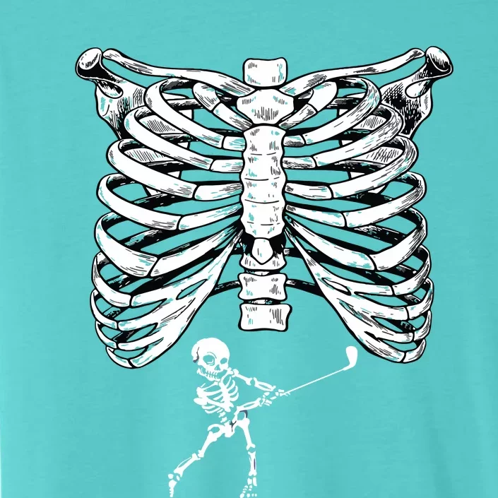 Skeleton Golf Pregnancy Halloween Golfing Golfer ChromaSoft Performance T-Shirt