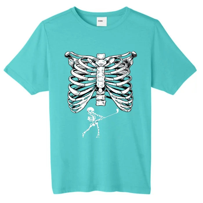 Skeleton Golf Pregnancy Halloween Golfing Golfer ChromaSoft Performance T-Shirt