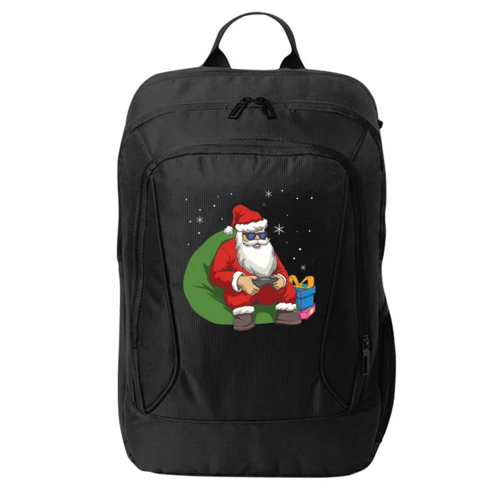 Santa Gamer Playing Video Games December Christmas Funny Gift City Backpack