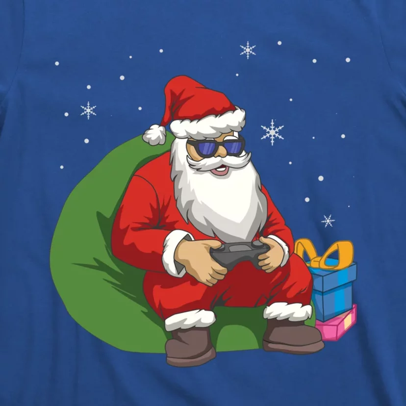 Santa Gamer Playing Video Games December Christmas Funny Gift T-Shirt