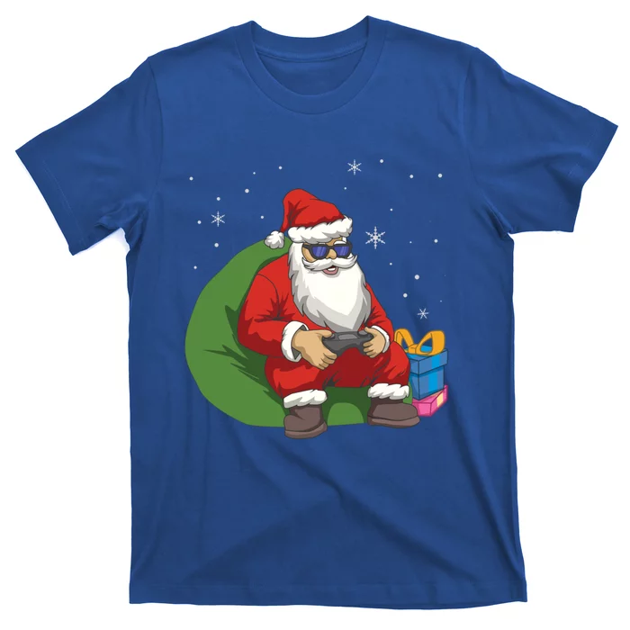 Santa Gamer Playing Video Games December Christmas Funny Gift T-Shirt