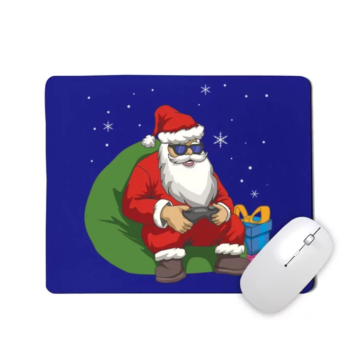 Santa Gamer Playing Video Games December Christmas Funny Gift Mousepad