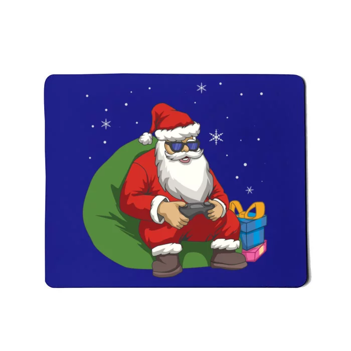 Santa Gamer Playing Video Games December Christmas Funny Gift Mousepad