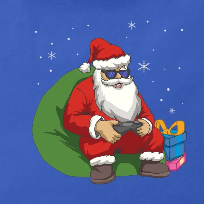 Santa Gamer Playing Video Games December Christmas Funny Gift Zip Tote Bag