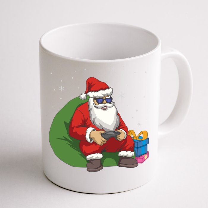 Santa Gamer Playing Video Games December Christmas Funny Gift Front & Back Coffee Mug