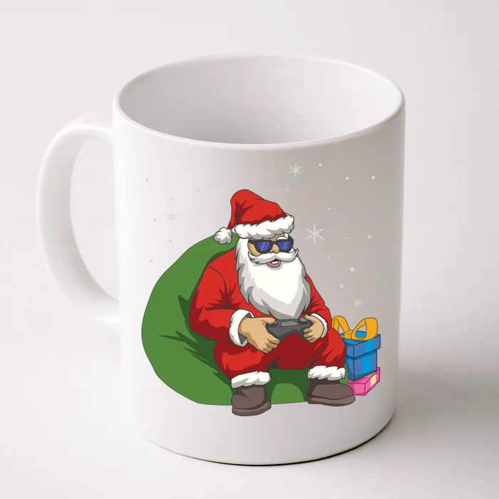 Santa Gamer Playing Video Games December Christmas Funny Gift Front & Back Coffee Mug