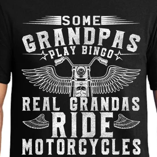 Some Grandpas Play Bingo Real Grandpas Ride Motorcycle Biker Cool Gift Pajama Set