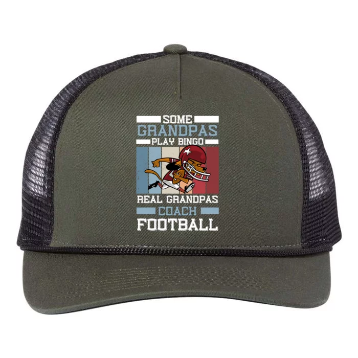 Some Grandpas Play Bingo Real Grandpas Coach Football Gift Retro Rope Trucker Hat Cap