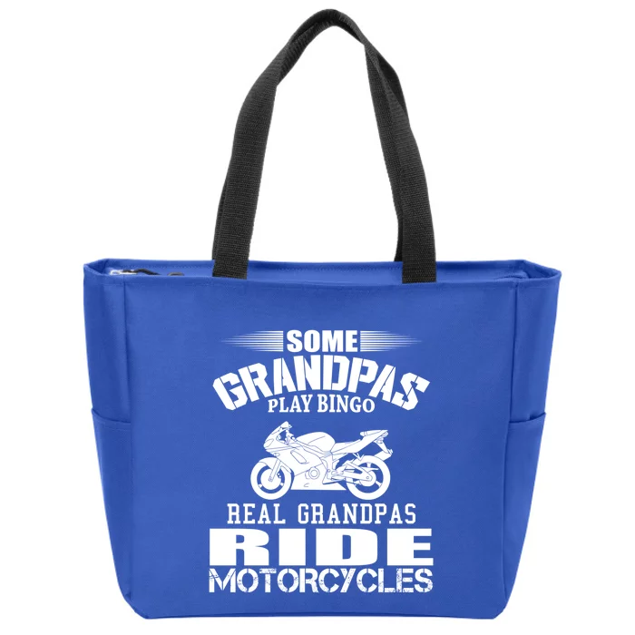 Some Grandpas Play Bingo Real Grandpas Ride Motorcycle Cute Gift Zip Tote Bag