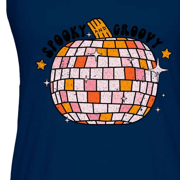 Spooky Groovy Pumpkin Halloween Day Retro Halloween Ladies Essential Flowy Tank