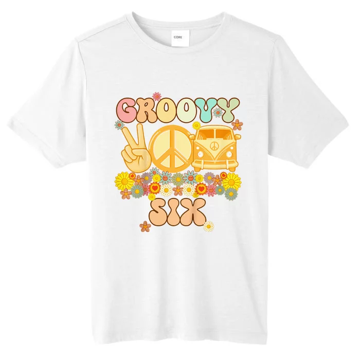 Six Groovy Party Decorations Hippie Groovy Flowers 6th Bday ChromaSoft Performance T-Shirt