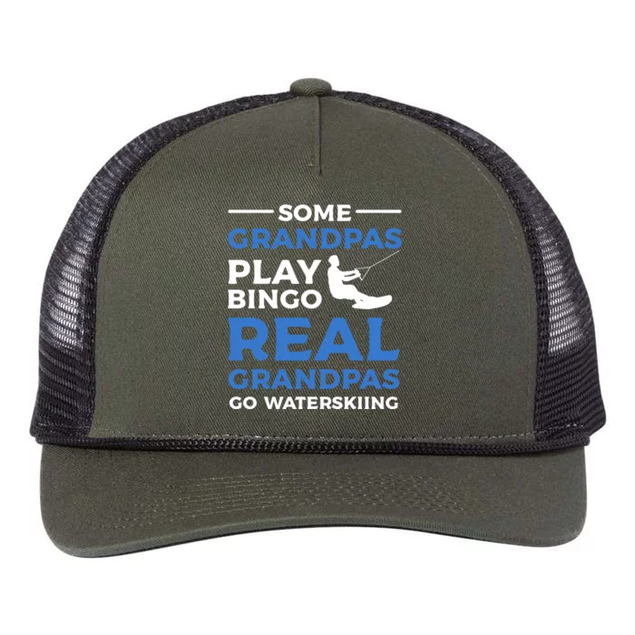 Some Grandpas Play Bingo Real Grandpas Go Waterskiing Great Gift Retro Rope Trucker Hat Cap