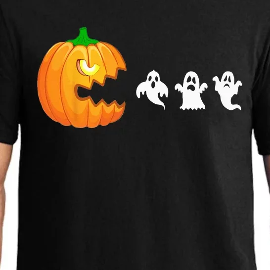 Spooky Gamer: Pumpkin Devouring Ghostly Fun Pajama Set