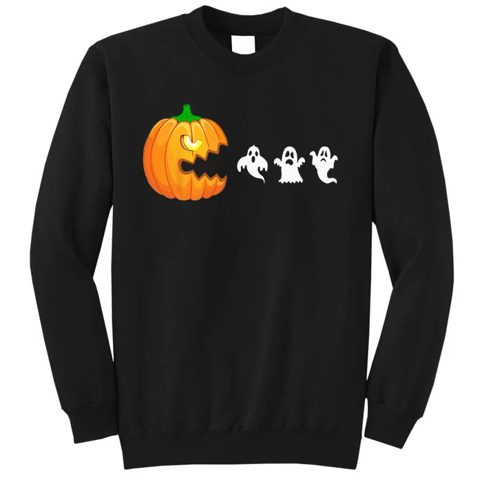 Spooky Gamer: Pumpkin Devouring Ghostly Fun Tall Sweatshirt