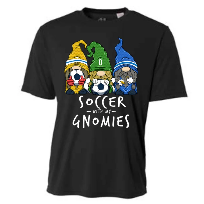 Soccer Gnomes Playing Soccer With My Gnomies Cooling Performance Crew T-Shirt