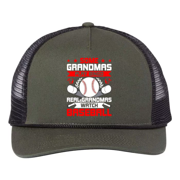 Some Grandmas Play Bingo Real Grandmas Watch Baseball Gift Retro Rope Trucker Hat Cap