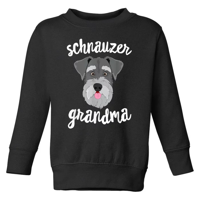 Schnauzer Grandma Pawma Dog Grandparents Grand Maw Toddler Sweatshirt