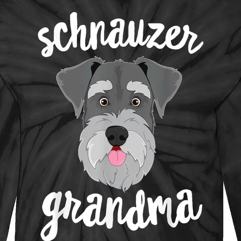 Schnauzer Grandma Pawma Dog Grandparents Grand Maw Tie-Dye Long Sleeve Shirt