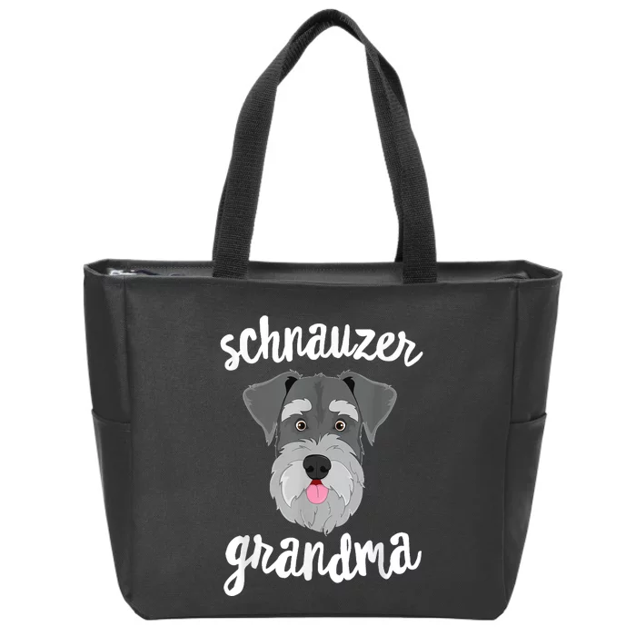 Schnauzer Grandma Pawma Dog Grandparents Grand Maw Zip Tote Bag