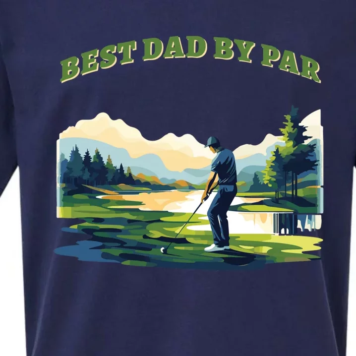 Sarcastic Golf Pun FatherS Day: Best Dad By Par Gift Sueded Cloud Jersey T-Shirt