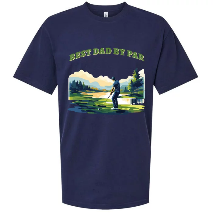 Sarcastic Golf Pun FatherS Day: Best Dad By Par Gift Sueded Cloud Jersey T-Shirt