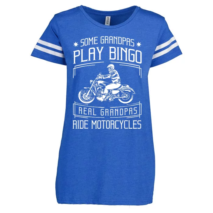 Some Grandpas Play Bingo Real Grandpas Ride Motorcycles Gift Enza Ladies Jersey Football T-Shirt