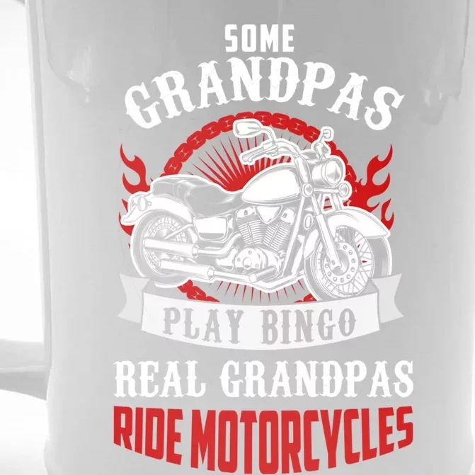 Some Grandpas Play Bingo Real Grandpas Ride Motorcycles Meaningful Gift Front & Back Beer Stein